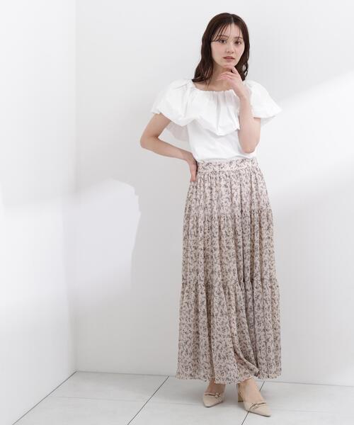 PROPORTION BODY DRESSING(プロポーションボディドレッシング)の「【中川紅葉さん着用】小花プリーツロングスカート / 1216120503(スカート・レディース・ブラック/ホワイト系その他・SMALL/MEDIUM/P/S)」の13枚目の写真