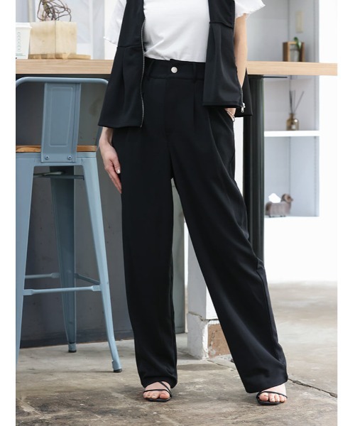 fifth(フィフス)の「【2点セット】ペプラムジップベスト×パンツ(セットアップ・レディース・チャコールグレー・M)」の8枚目の写真