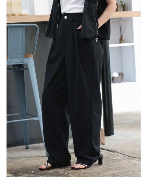 fifth(フィフス)の「【2点セット】ペプラムジップベスト×パンツ(セットアップ・レディース・チャコールグレー・M)」の9枚目の写真