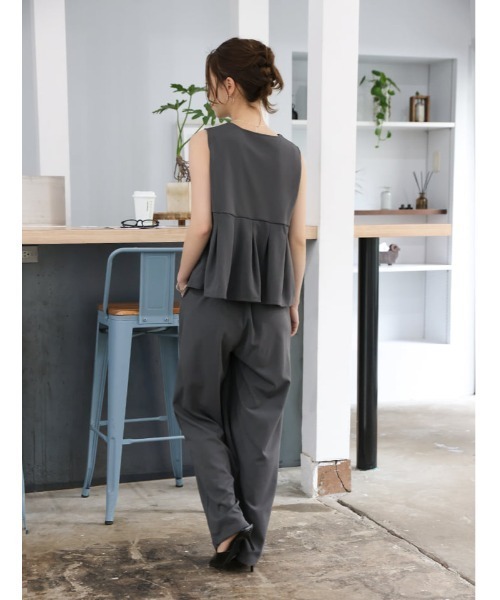 fifth(フィフス)の「【2点セット】ペプラムジップベスト×パンツ(セットアップ・レディース・チャコールグレー・M)」の12枚目の写真