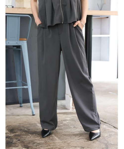 fifth(フィフス)の「【2点セット】ペプラムジップベスト×パンツ(セットアップ・レディース・チャコールグレー・M)」の16枚目の写真