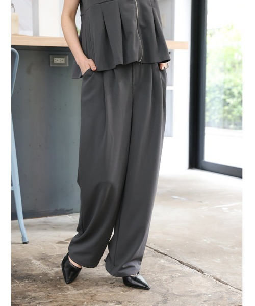fifth(フィフス)の「【2点セット】ペプラムジップベスト×パンツ(セットアップ・レディース・チャコールグレー・M)」の17枚目の写真