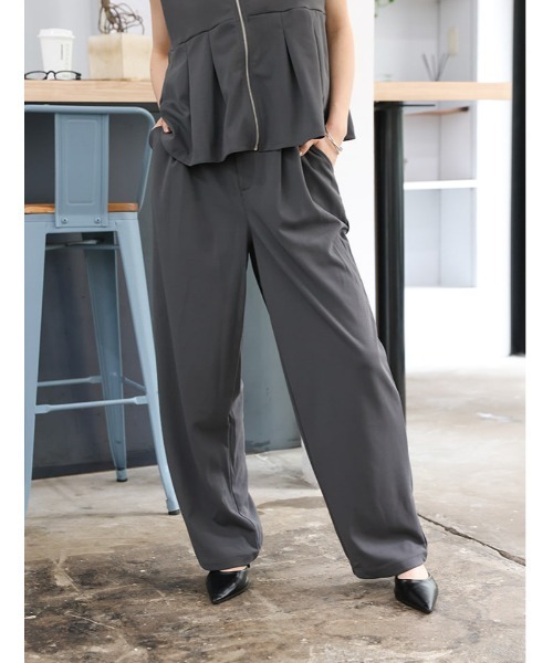 fifth(フィフス)の「【2点セット】ペプラムジップベスト×パンツ(セットアップ・レディース・チャコールグレー・M)」の18枚目の写真