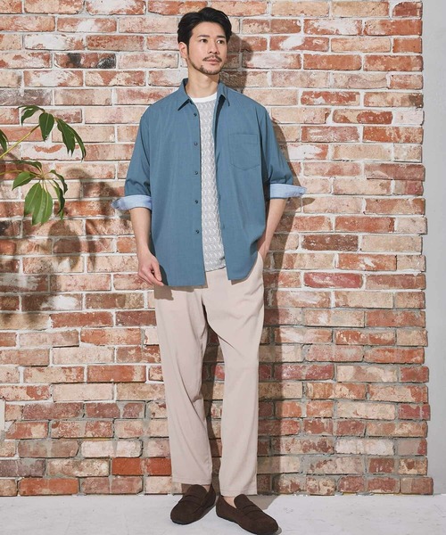 Nowadays by MEN'S BIGI(ナウアデイズバイメンズビギ)の「ストレッチカチオン七分袖シャツ(シャツ/ブラウス・メンズ・ライトブルー/ネイビー/ベージュ/ブルー/ブラウン・04/03/02)」の20枚目の写真