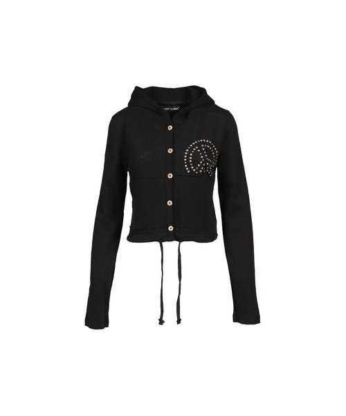 VACANT Archive（ベイカントアーカイブ）の「PARRA STUD HOOD CARDIGAN（カーディガン/ボレロ・レディース・ブラック/カーキ・MEDIUM/SMALL）」の4枚目の写真