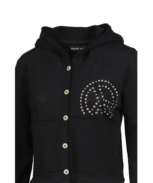 VACANT Archive（ベイカントアーカイブ）の「PARRA STUD HOOD CARDIGAN（カーディガン/ボレロ・レディース・ブラック/カーキ・MEDIUM/SMALL）」の7枚目の写真