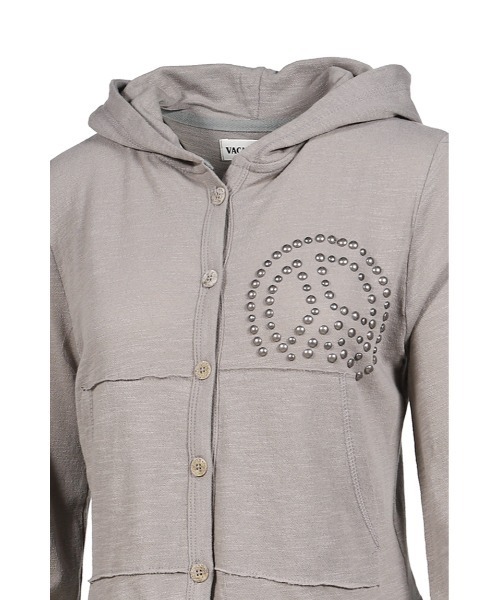 VACANT Archive（ベイカントアーカイブ）の「PARRA STUD HOOD CARDIGAN（カーディガン/ボレロ・レディース・ブラック/カーキ・MEDIUM/SMALL）」の11枚目の写真