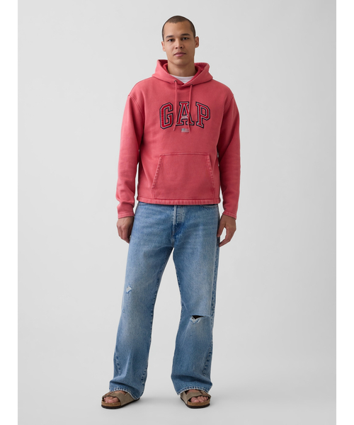 GAP(ギャップ)の「ヴィンテージソフト オーバーサイズ アメリカーナ GAPロゴパーカー(スウェット・メンズ・ライトグレー/ブルー/レッド・XS/S/M/L/XL)」の5枚目の写真
