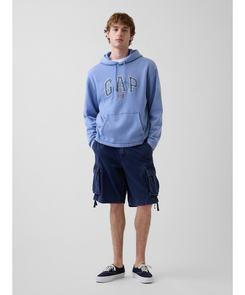 GAP(ギャップ)の「ヴィンテージソフト オーバーサイズ アメリカーナ GAPロゴパーカー(スウェット・メンズ・ライトグレー/ブルー/レッド・XS/S/M/L/XL)」の6枚目の写真