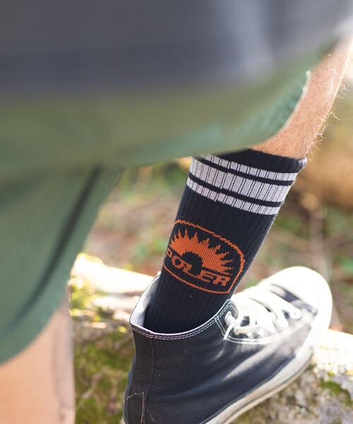 POLeR(ポーラー)の「POLeR × FREAK'S STORE/ポーラー × フリークスストア 別注 Response Socks(ソックス/靴下・メンズ・ホワイト/ブラック・ONE SIZE)」の2枚目の写真