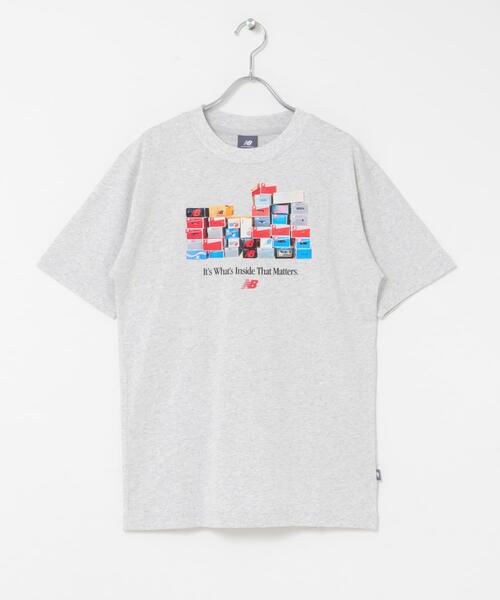 NEW BALANCE(ニューバランス)の「NEW BALANCE ボックスTシャツ(Tシャツ/カットソー・レディース・ブラック/グリーン/ライトグレー・SMALL)」の2枚目の写真