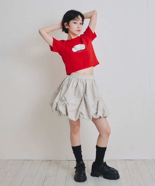 REDYAZEL(レディアゼル)の「Azely コンパクトTシャツ(Tシャツ/カットソー・レディース・レッド/オフホワイト/ブラック・FREE)」の17枚目の写真