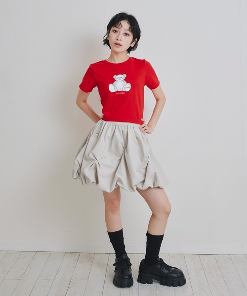 REDYAZEL(レディアゼル)の「Azely コンパクトTシャツ(Tシャツ/カットソー・レディース・レッド/オフホワイト/ブラック・FREE)」の18枚目の写真