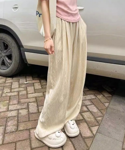 mielu（ミエル）の「タックギャザーロングワイドパンツ（その他パンツ・レディース・ブラック/ベージュ・LARGE/MEDIUM）」の12枚目の写真