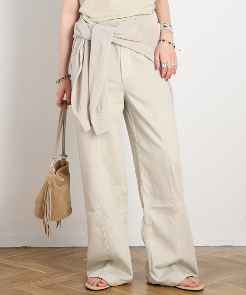AP STUDIO(エーピーストゥディオ)の「【ASHER/アッシャー】BONNIE PANTS(スウェットパンツ・レディース・ベージュ/カーキ/ブラウン・38/36)」の1枚目の写真