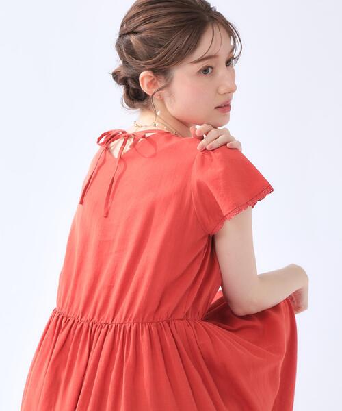 couture brooch(クチュールブローチ)の「【洗える】バックリボンOP(ワンピース・レディース・ブルー系その他/レッド系/ブラウン系その他・42/40/38/36)」の13枚目の写真