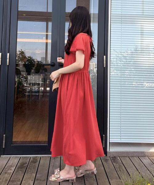 couture brooch(クチュールブローチ)の「【洗える】バックリボンOP(ワンピース・レディース・ブルー系その他/レッド系/ブラウン系その他・42/40/38/36)」の15枚目の写真