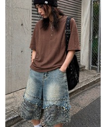 【Bls】 【ZM】【Bling Leads】ランダムテレコ ヘンリーネックTEE