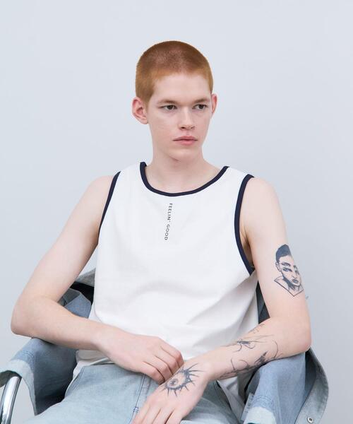 THE GOODLAND MARKET（ザグッドランドマーケット）の「ザ グッドランド マーケット　GOOD LOOSE TANK（タンクトップ・メンズ・ホワイト/ブラック・2/1）」の8枚目の写真