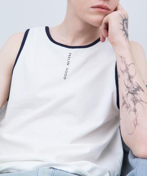 THE GOODLAND MARKET（ザグッドランドマーケット）の「ザ グッドランド マーケット　GOOD LOOSE TANK（タンクトップ・メンズ・ホワイト/ブラック・2/1）」の9枚目の写真