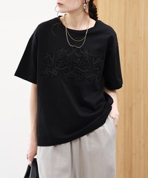 EGLANTINE コード刺繍半袖Tシャツ