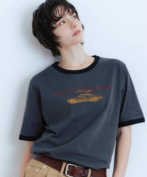 Zooodle(ズードル)の「Graphic Ringer T-Shirt - グラフィックリンガーTシャツ -(Tシャツ/カットソー・メンズ・ベージュ/チャコールグレー・MEDIUM/LARGE)」の7枚目の写真