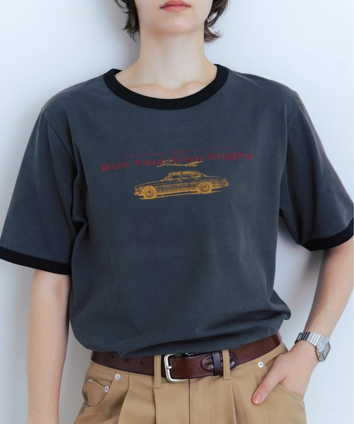 Zooodle(ズードル)の「Graphic Ringer T-Shirt - グラフィックリンガーTシャツ -(Tシャツ/カットソー・メンズ・ベージュ/チャコールグレー・MEDIUM/LARGE)」の21枚目の写真