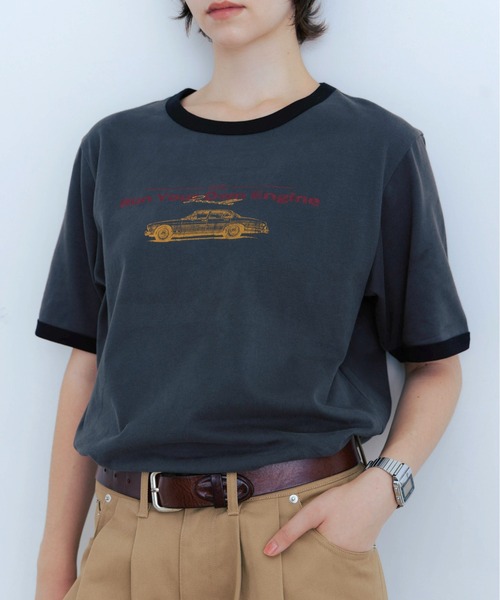 Zooodle(ズードル)の「Graphic Ringer T-Shirt - グラフィックリンガーTシャツ -(Tシャツ/カットソー・メンズ・ベージュ/チャコールグレー・MEDIUM/LARGE)」の22枚目の写真