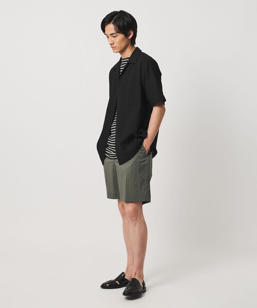 UNITED ARROWS(ユナイテッドアローズ)の「ウール/ナイロン アルバトロス ワンピースカラー ショートスリーブシャツ(シャツ/ブラウス・メンズ・ブラック/モカ/ロイヤルブルー・L/M/S/XL)」の5枚目の写真