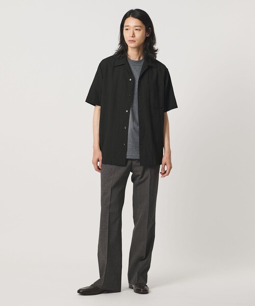 UNITED ARROWS(ユナイテッドアローズ)の「ウール/ナイロン アルバトロス ワンピースカラー ショートスリーブシャツ(シャツ/ブラウス・メンズ・ブラック/モカ/ロイヤルブルー・L/M/S/XL)」の7枚目の写真