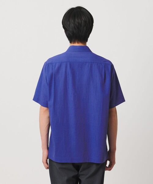 UNITED ARROWS（ユナイテッドアローズ）の「ウール/ナイロン アルバトロス ワンピースカラー ショートスリーブシャツ（シャツ/ブラウス・メンズ・ブラック/モカ/ロイヤルブルー・L/M/S/XL）」の19枚目の写真