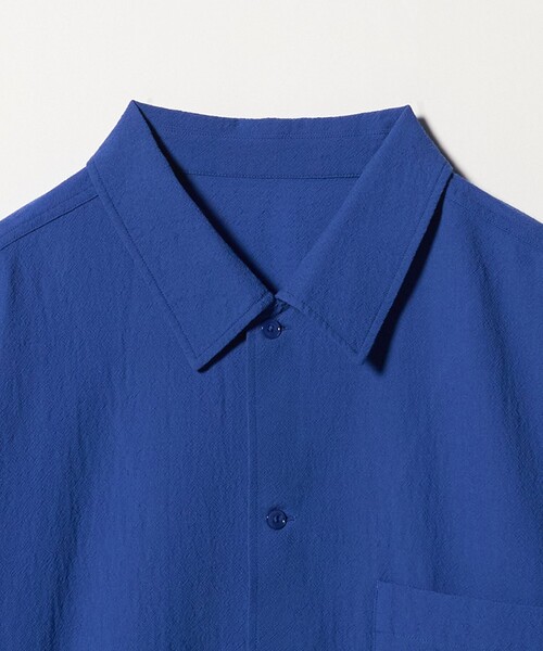 UNITED ARROWS（ユナイテッドアローズ）の「ウール/ナイロン アルバトロス ワンピースカラー ショートスリーブシャツ（シャツ/ブラウス・メンズ・ブラック/モカ/ロイヤルブルー・L/M/S/XL）」の10枚目の写真