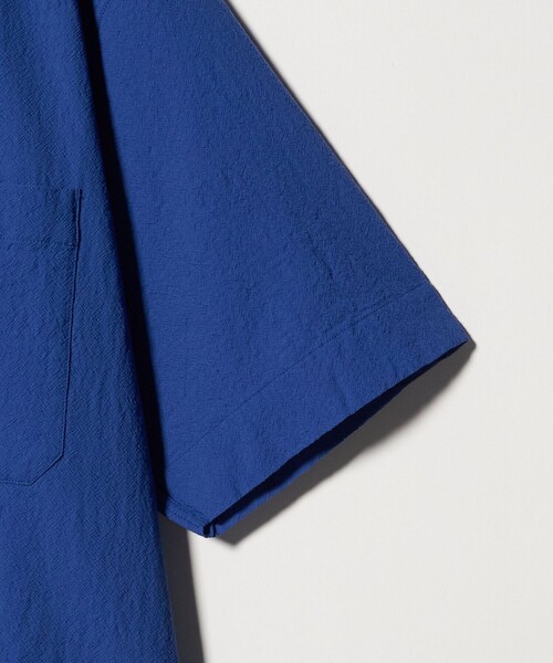 UNITED ARROWS（ユナイテッドアローズ）の「ウール/ナイロン アルバトロス ワンピースカラー ショートスリーブシャツ（シャツ/ブラウス・メンズ・ブラック/モカ/ロイヤルブルー・L/M/S/XL）」の9枚目の写真