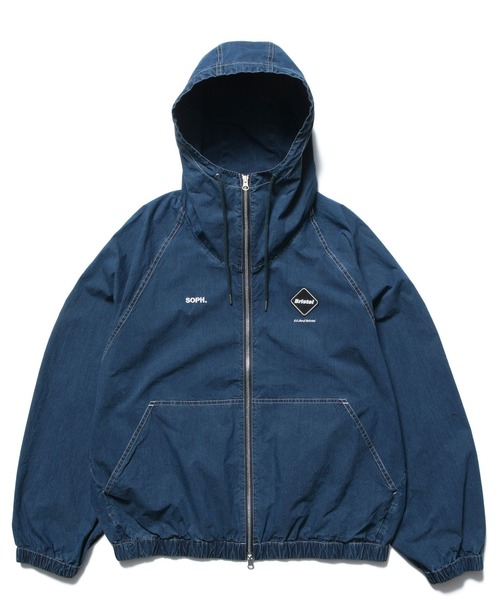 F.C.Real Bristol(エフシーレアルブリストル)の「WASHED CRISP DENIM HOODED BLOUSON(ブルゾン・メンズ・インディゴブルー/ブラック・SMALL/MEDIUM/LARGE/X-LARGE)」の2枚目の写真
