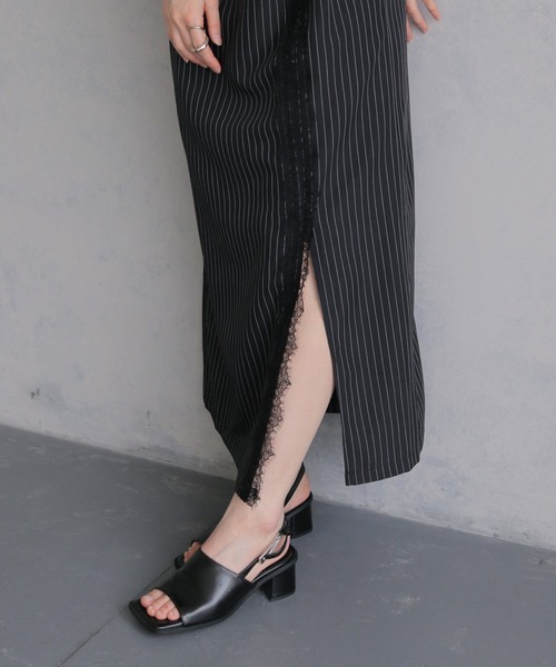 &g'aime(アンジェム)の「【&g'aime 】ストライプキャミワンピース Stripe Camisole One-piece(ワンピース・レディース・ライトグレー/ブラック/チャコールグレー・FREE)」の15枚目の写真