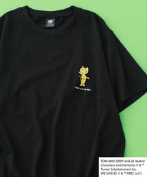 接触冷感 TOM&JERRY ワンポイントプリント BIG T 半袖