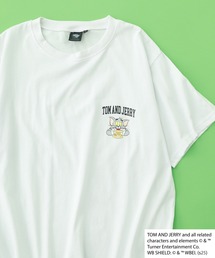 接触冷感 TOM&JERRY ワンポイントプリント BIG T 半袖