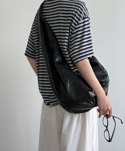 semplice(センプリチェ)の「ボーダー半袖 T シャツ(Tシャツ/カットソー・レディース・ブラック/ネイビー・F)」の10枚目の写真