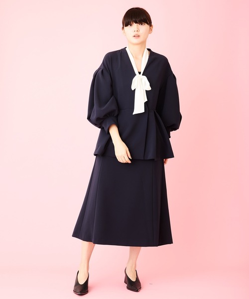 Ranerrh(ラネリ)の「【NAVY】ボリュームスリーブジャケット【結婚式・入学式・卒業式・入卒・お受験】【オケージョン】(ノーカラージャケット・レディース・ネイビー・38)」の22枚目の写真