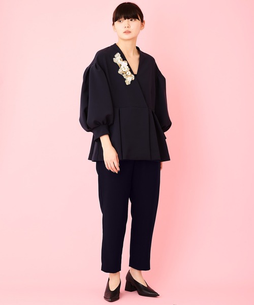 Ranerrh(ラネリ)の「【NAVY】ボリュームスリーブジャケット【結婚式・入学式・卒業式・入卒・お受験】【オケージョン】(ノーカラージャケット・レディース・ネイビー・38)」の18枚目の写真
