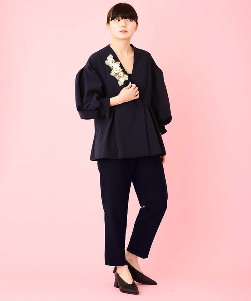 Ranerrh(ラネリ)の「【NAVY】ボリュームスリーブジャケット【結婚式・入学式・卒業式・入卒・お受験】【オケージョン】(ノーカラージャケット・レディース・ネイビー・38)」の19枚目の写真