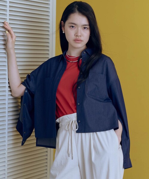 COMME CA ISM(コムサイズム)の「【セットアップ対応】2WAYスリーブ シャツ(シャツ/ブラウス・レディース・ネイビー/カーキ・MEDIUM/LARGE)」の5枚目の写真