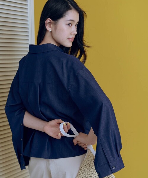 COMME CA ISM(コムサイズム)の「【セットアップ対応】2WAYスリーブ シャツ(シャツ/ブラウス・レディース・ネイビー/カーキ・MEDIUM/LARGE)」の6枚目の写真