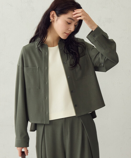 COMME CA ISM(コムサイズム)の「【セットアップ対応】2WAYスリーブ シャツ(シャツ/ブラウス・レディース・ネイビー/カーキ・MEDIUM/LARGE)」の7枚目の写真
