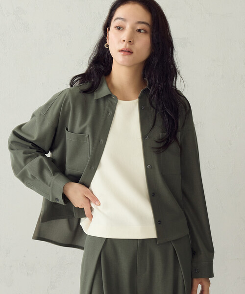 COMME CA ISM(コムサイズム)の「【セットアップ対応】2WAYスリーブ シャツ(シャツ/ブラウス・レディース・ネイビー/カーキ・MEDIUM/LARGE)」の9枚目の写真