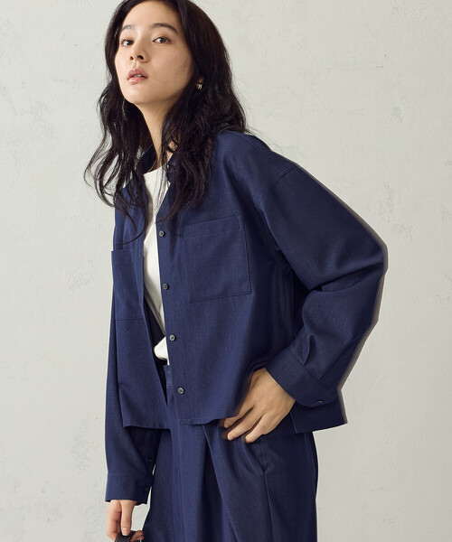 COMME CA ISM(コムサイズム)の「【セットアップ対応】2WAYスリーブ シャツ(シャツ/ブラウス・レディース・ネイビー/カーキ・MEDIUM/LARGE)」の3枚目の写真