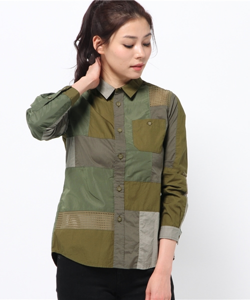 WHITE MOUNTAINEERING(ホワイトマウンテニアリング)の「【White mountaineering】FRANKEN SHIRT(シャツ/ブラウス・レディース・アイボリー/カーキ・SMALL/X-SMALL)」の2枚目の写真