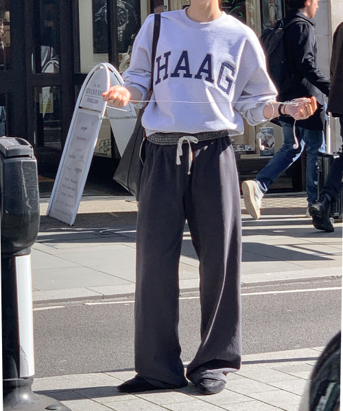 haag(ヘイグ)の「mix single pants (charcoal)(スウェットパンツ・レディース・その他・FREE)」の12枚目の写真