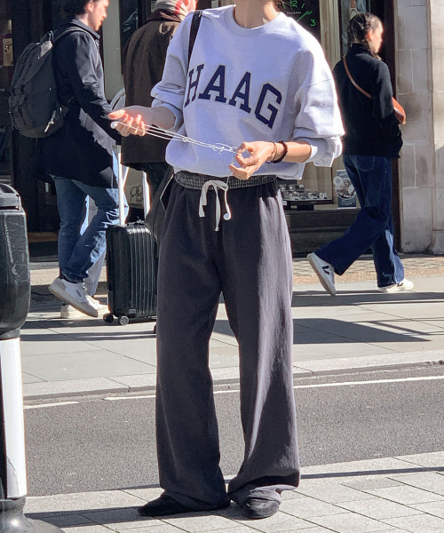 haag(ヘイグ)の「mix single pants (charcoal)(スウェットパンツ・レディース・その他・FREE)」の13枚目の写真