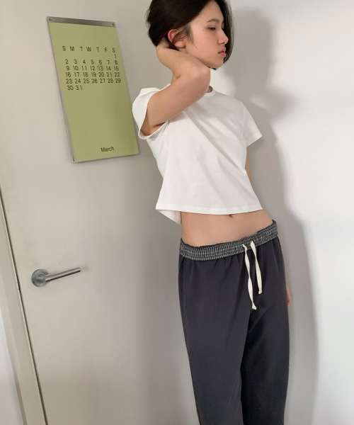 haag(ヘイグ)の「mix single pants (charcoal)(スウェットパンツ・レディース・その他・FREE)」の22枚目の写真